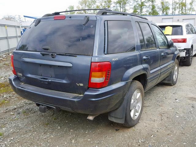 1J4GW58N01C615362 - 2001 JEEP GRAND CHER BLUE photo 4