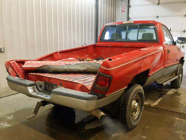 1B7KF26C0SS168846 - 1995 DODGE RAM 2500 RED photo 4