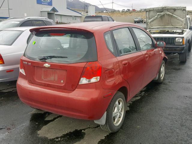 KL1TD66616B560985 - 2006 CHEVROLET AVEO BASE Qırmızı foto 4