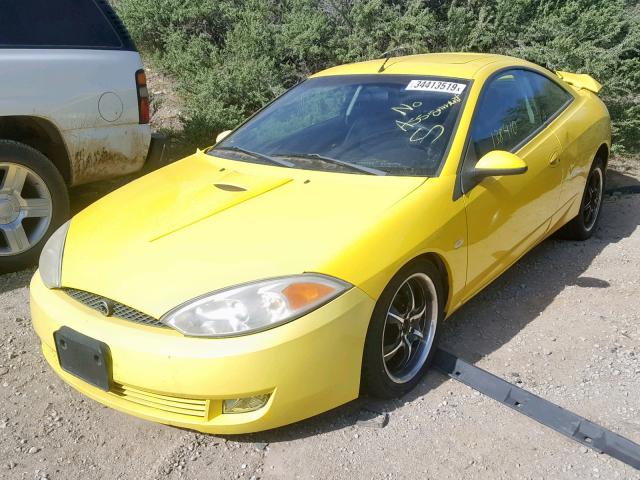 1ZWHT61LX15615996 - 2001 MERCURY COUGAR V6 YELLOW photo 2