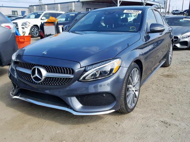 55SWF4KBXGU136287 - 2016 MERCEDES-BENZ C 300 4MAT GRAY photo 2