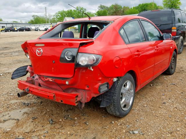 JM1BK12F781793605 - 2008 MAZDA 3 I RED photo 4