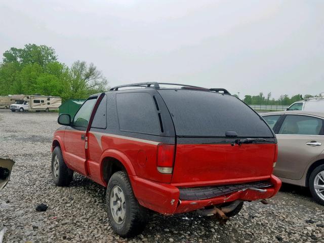 1GNCT18WXVK218436 - 1997 CHEVROLET BLAZER RED photo 3