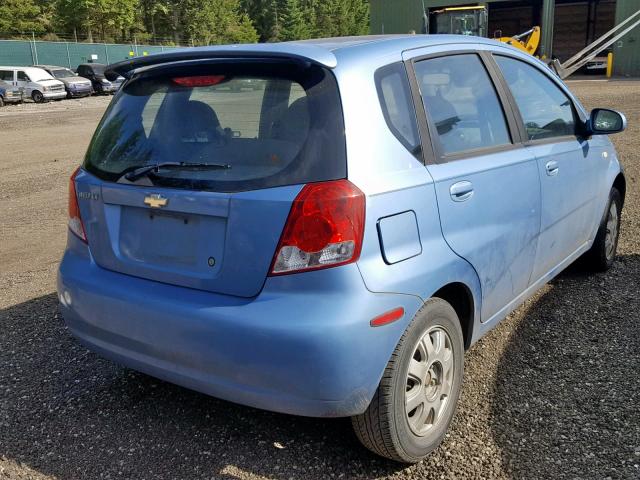 KL1TG626X5B319373 - 2005 CHEVROLET AVEO LT BLUE photo 4