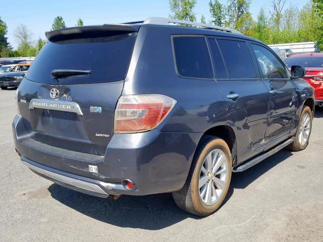 JTEEW44A982002274 - 2008 TOYOTA HIGHLANDER GRAY photo 4