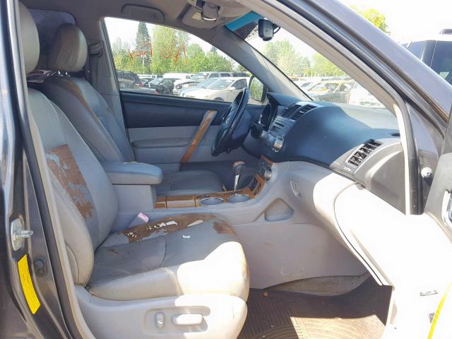 JTEEW44A982002274 - 2008 TOYOTA HIGHLANDER GRAY photo 5