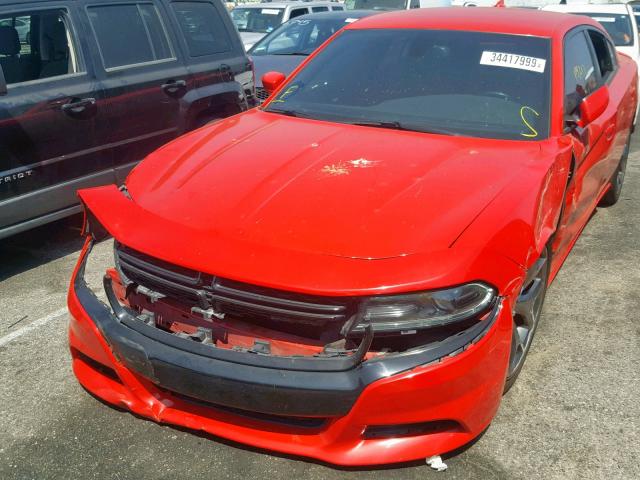 2C3CDXHG9FH800817 - 2015 DODGE CHARGER SX RED photo 2