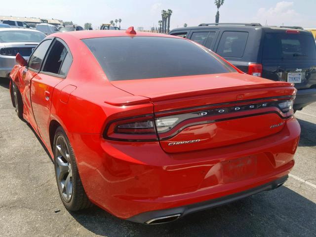 2C3CDXHG9FH800817 - 2015 DODGE CHARGER SX RED photo 3