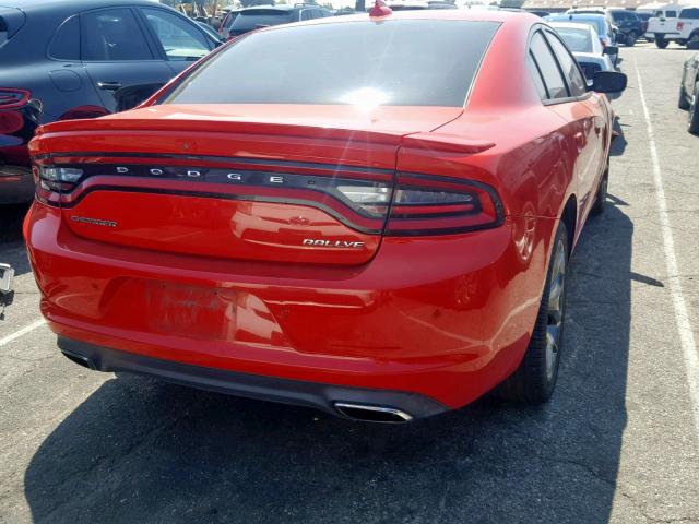 2C3CDXHG9FH800817 - 2015 DODGE CHARGER SX RED photo 4