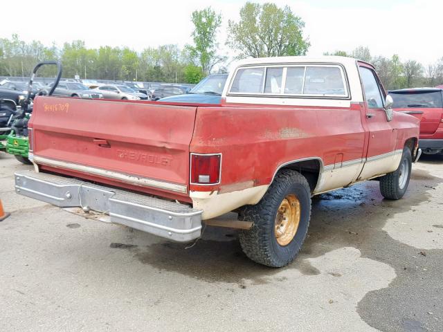 1GTEC14H8DF701052 - 1983 GMC C1500 RED photo 4