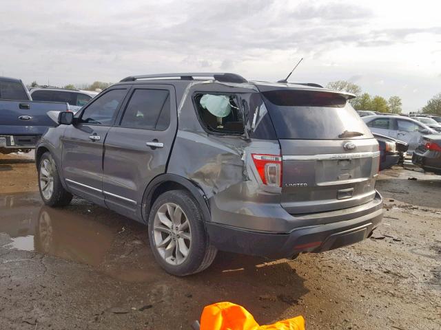 1FM5K7F88DGA44066 - 2013 FORD EXPLORER L GRAY photo 3