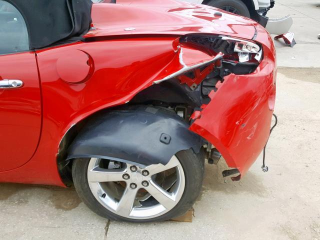 1G2MG35X57Y118386 - 2007 PONTIAC SOLSTICE G RED photo 9