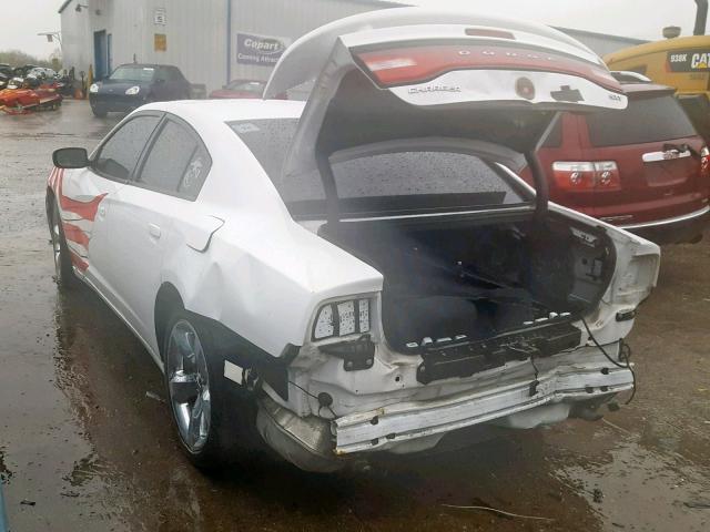 2C3CDXHG6EH330826 - 2014 DODGE CHARGER SX WHITE photo 3