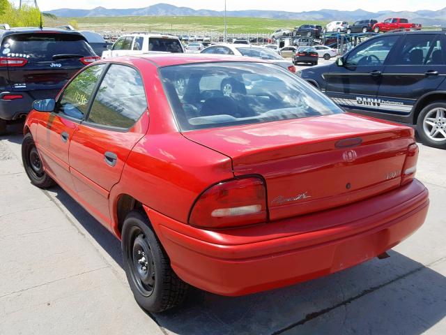 1P3ES47C0VD117391 - 1997 PLYMOUTH NEON HIGHL RED photo 3