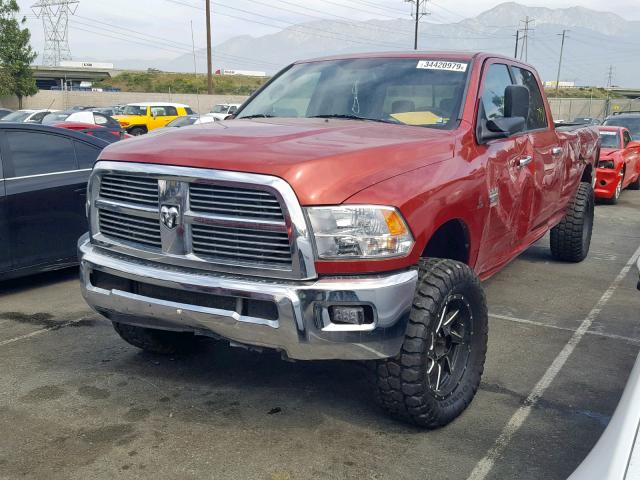 3D7UT2CLXAG145608 - 2010 DODGE RAM 2500 RED photo 2