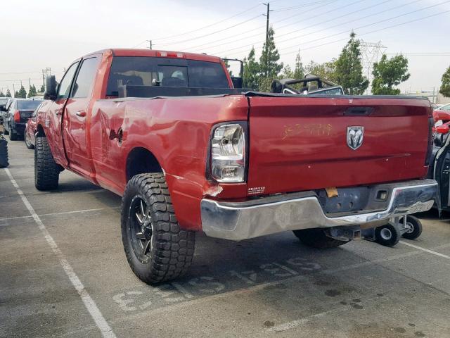 3D7UT2CLXAG145608 - 2010 DODGE RAM 2500 RED photo 3