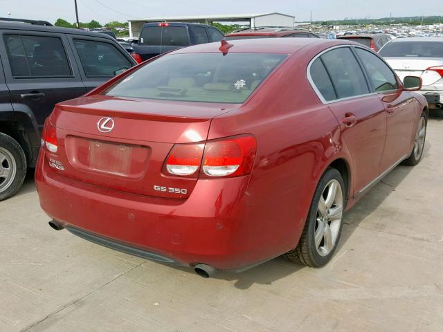 JTHBE96S470027637 - 2007 LEXUS GS 350 RED photo 4