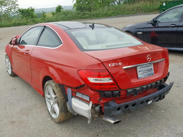 WDDGJ4HB1FG390735 - 2015 MERCEDES-BENZ C 250 RED photo 3