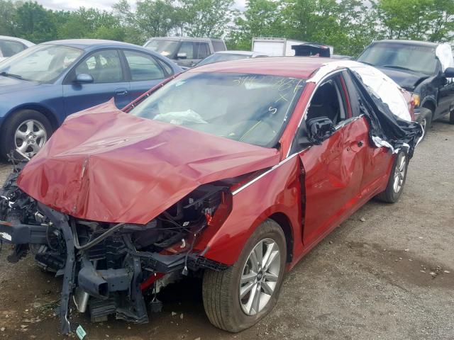 5NPE24AF6HH517036 - 2017 HYUNDAI SONATA SE RED photo 2