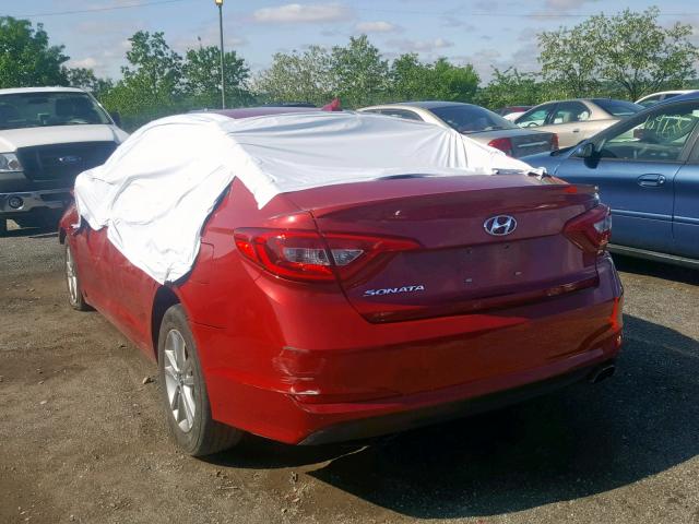 5NPE24AF6HH517036 - 2017 HYUNDAI SONATA SE RED photo 3