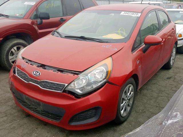 KNADN5A36C6092299 - 2012 KIA RIO EX RED photo 2