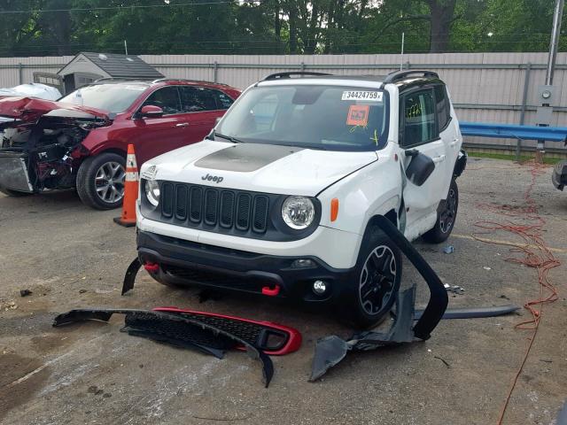 ZACCJBCT4GPD47752 - 2016 JEEP RENEGADE T WHITE photo 2