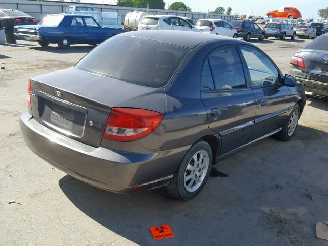 KNADC125836248308 - 2003 KIA RIO GRAY photo 4