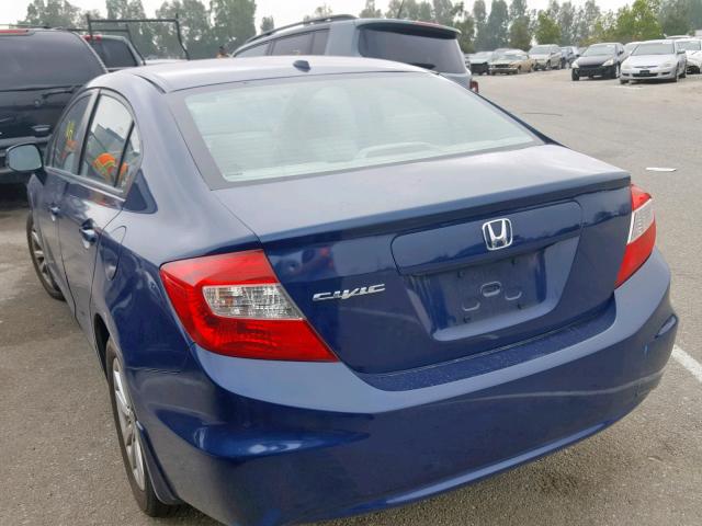 19XFB2F93CE339899 - 2012 HONDA CIVIC EXL BLUE photo 3