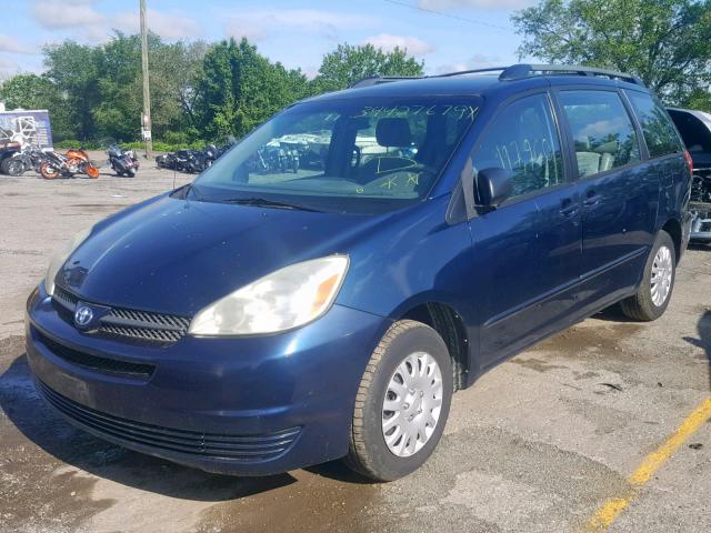 5TDZA23C24S097422 - 2004 TOYOTA SIENNA CE BLUE photo 2