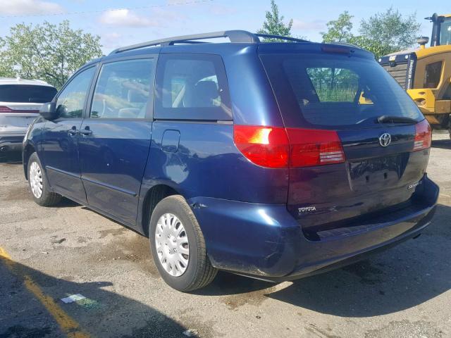 5TDZA23C24S097422 - 2004 TOYOTA SIENNA CE BLUE photo 3