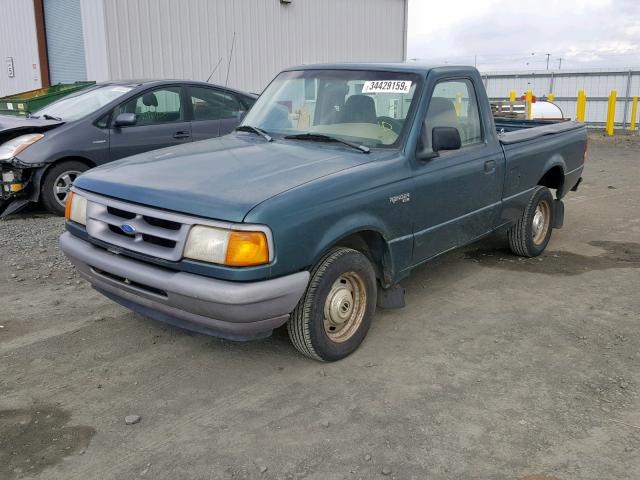 1FTCR10A1VUA25443 - 1997 FORD RANGER GREEN photo 2