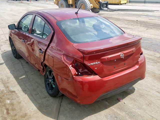 3N1CN7AP8KL840331 - 2019 NISSAN VERSA S RED photo 3