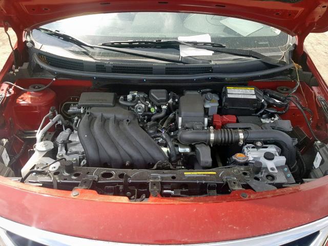 3N1CN7AP8KL840331 - 2019 NISSAN VERSA S RED photo 7