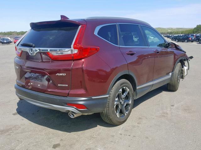 7FARW2H96JE051000 - 2018 HONDA CR-V TOURI BURGUNDY photo 4