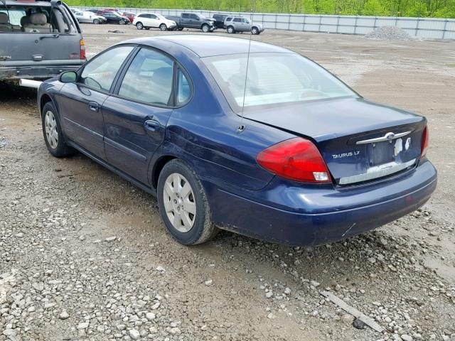 1FAFP52U11A119633 - 2001 FORD TAURUS LX BLUE photo 3