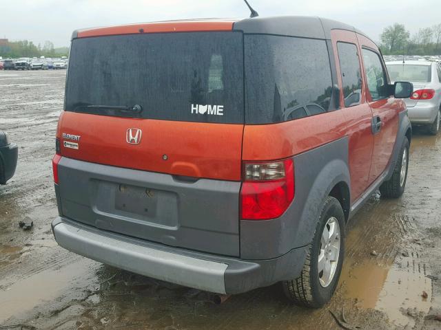 5J6YH28644L002848 - 2004 HONDA ELEMENT EX ORANGE photo 4