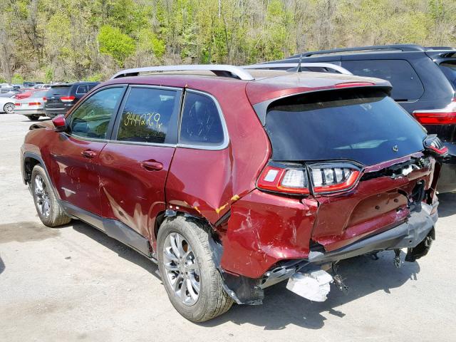 1C4PJLLB6KD262708 - 2019 JEEP CHEROKEE L BURGUNDY photo 3