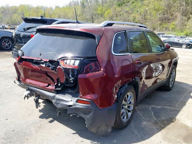 1C4PJLLB6KD262708 - 2019 JEEP CHEROKEE L BURGUNDY photo 4