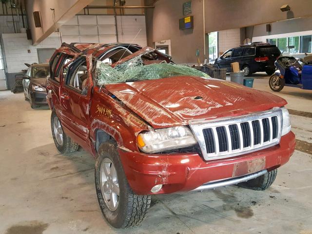 1J4GW58N04C343058 - 2004 JEEP GRAND CHER RED photo 1