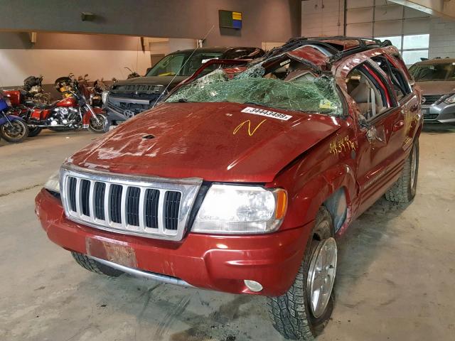 1J4GW58N04C343058 - 2004 JEEP GRAND CHER RED photo 2