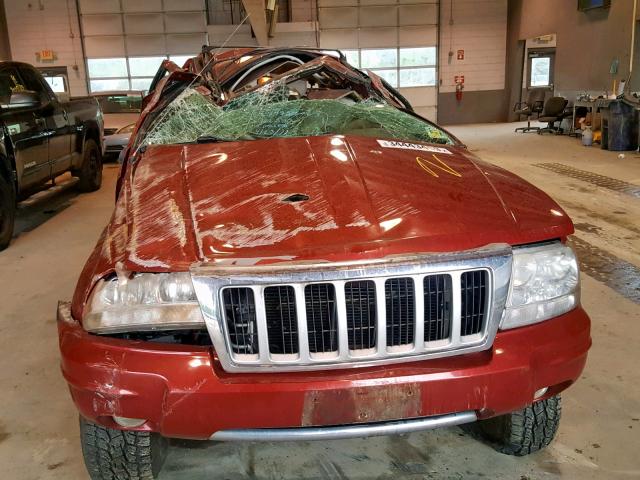 1J4GW58N04C343058 - 2004 JEEP GRAND CHER RED photo 9