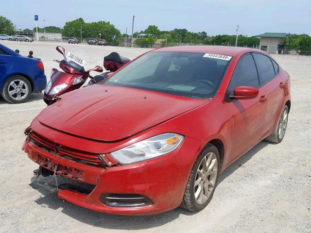 1C3CDFBH5DD103814 - 2013 DODGE DART SXT RED photo 2