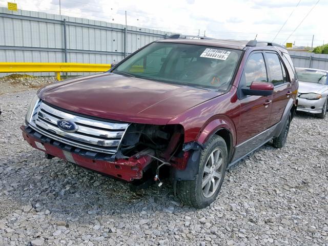 1FMDK05W38GA42895 - 2008 FORD TAURUS X S MAROON photo 2