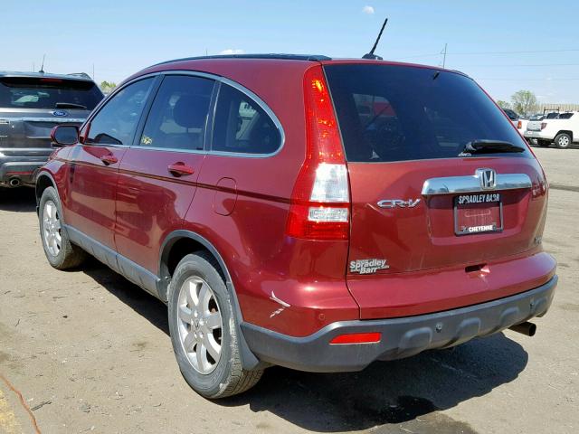 JHLRE48708C050542 - 2008 HONDA CR-V EXL RED photo 3