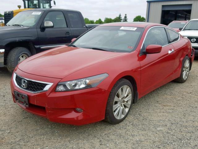 1HGCS2B88AA010049 - 2010 HONDA ACCORD EXL RED photo 2