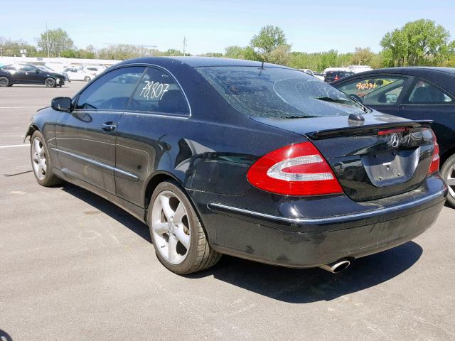 WDBTJ65J75F163195 - 2005 MERCEDES-BENZ CLK 320C BLACK photo 3