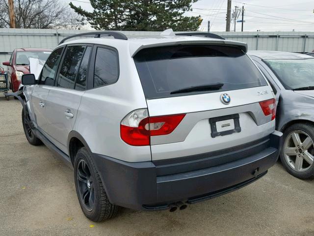 WBXPA934X5WD22136 - 2005 BMW X3 3.0I SILVER photo 3