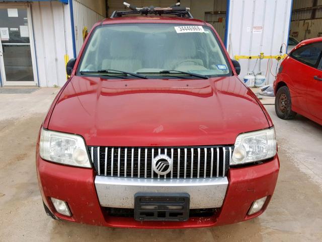 4M2YU80Z37KJ18380 - 2007 MERCURY MARINER CO MAROON photo 9