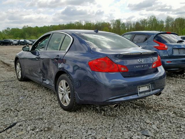 JN1CV6AR4DM354927 - 2013 INFINITI G37 BLUE photo 3