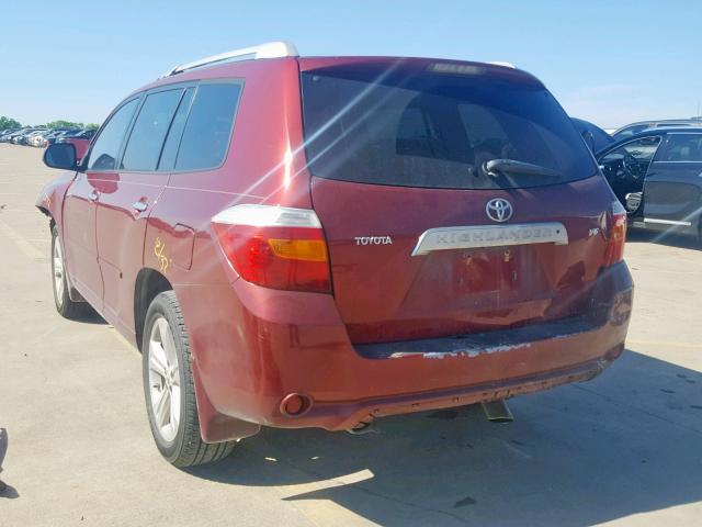 JTEDS42AX82012242 - 2008 TOYOTA HIGHLANDER BURGUNDY photo 3